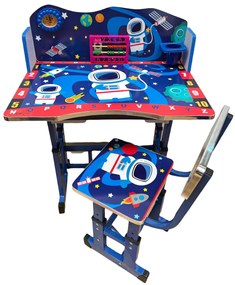 Birou cu scaunel pentru copii, 69x45x62 cm, Space, Albastru - MSP-52