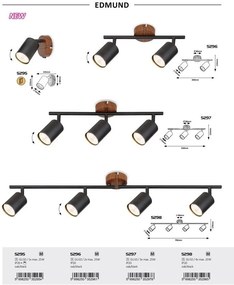 Lustra aplicata 2L design industrial Edmund negru