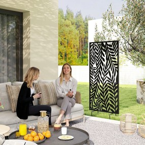 Outsunny Separator de cameră 65 x 130 cm, paravan freestanding/suspendat, panou de protecție vizuală din metal, Negru | Aosom Romania