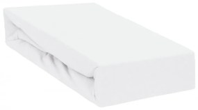 Cearceaf cu elastic, Qmini, Impermeabil, Pentru patut 120x60 cm, Din jerseu, White