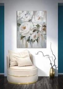 Tablou decorativ multicolor din lemn de Pin si panza, 80x3,7x100 cm, White Flower Mauro Ferretti