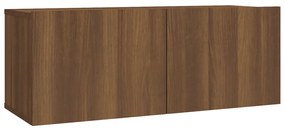 Set dulapuri TV, 2 piese, stejar maro, lemn prelucrat 2, Stejar brun, 60 80 x 30 x 30 cm