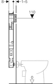 Rezervor incastrat Geberit Sigma UP720, 8 cm, pentru vas wc pe pardoseala - GEB109.791.00.1