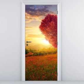 Fototapet pentru ușă - Copacul în formă de inimă (95x205cm)