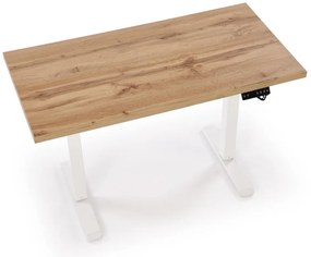 Masa de birou cu functie de reglare a inaltimii B54 stejar artizan/alb L120 cm
