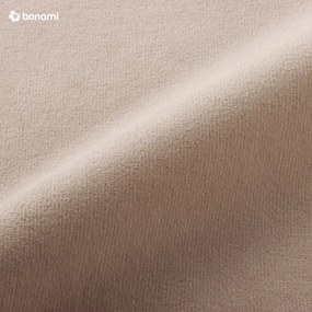 Colțar bej extensibil cu tapițerie din catifea (cu colț pe partea dreaptă) Sweet Harmony – Miuform