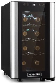 Klarstein Reserva 8 Slim Uno, frigider pentru vin, 23 litri, 8 sticle, 11 - 18 ° C, 26 dB, oțel inoxidabil