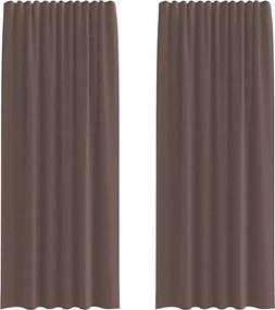 vidaXL Perdele Voile cu buzunare pentru bare 2 buc Maro