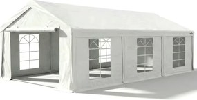 Cort de grădină pentru petreceri 5x6 m PVC (500 g/m²) – Alb, complet cu pereți laterali -  -