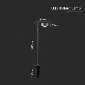 Lampă LED de exterior LED/7W/230V 4000K IP65 negru 102 cm