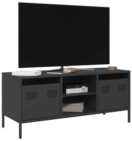 851298 vidaXL Dulap TV, negru, 101,5x39x43,5 cm, oțel laminat la rece