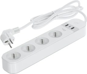 Prelungitor inteligent cu întrerupător Retlux 4Z + 2xUSB-A+1xUSB-C 1,5m Wi-Fi Tuya alb