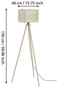 Lampadar Eglo 390326 HONTONGAS 1xE27/25W/230V bej