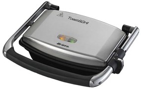 Aparat 3in1 Ariete TOAST & GRILL SLIM 1911/10, Toaster, Grill, Gratar, 1000W, 230C, Acoperire antiaderenta, Placa superioara reglabila, Inox