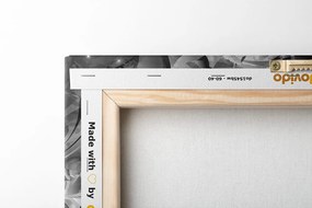 Tablou fața feminină la modă cu elemente abstracte în design alb-negru