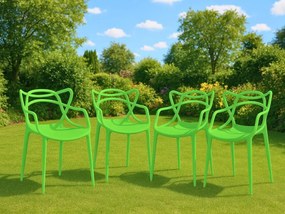 Set 4 bucati scaune din plastic KATO verzi