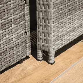 Canapea de grădină din rattan MALORY, gri/natural