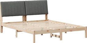 vidaXL Cadru de pat cu headboard Maro 160 x 200 cm Lemn de pin masiv