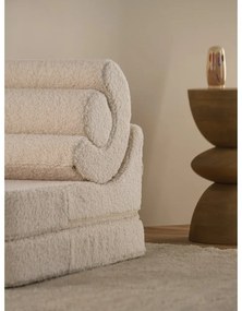 Fotoliu pentru copii crem cu tapițerie din țesătură bouclé Flipster – Wigiwama