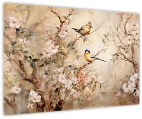 Tablou - Pictură de păsări de epocă II. (90x60 cm)