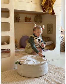 Fotoliu puf pentru copii crem Tic-Tac-Toe – Lorena Canals