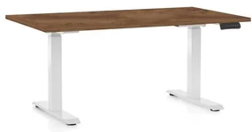 Masă înălțime reglabilă OfficeTech C, 120 x 80 cm, picioare albe, stejar silverjack