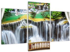 Tablou - Privire la cascade magice (90x60 cm)