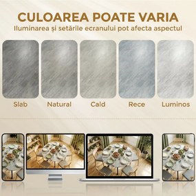 HOMCOM Masă Pliabilă 2-6 Persoane, Blaturi Rabatabile, Structură din Oțel Dublu X, Gri Ciment | Aosom Romania