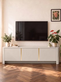 Dulap TV Sorrenti 168 cm - cashmere / auriu