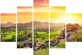 Tablou cu valea Hampi în India (150x105 cm)