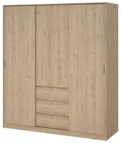 Șifonier în culoare naturală cu aspect de lemn de stejar cu ușă glisantă 177x200x60 cm Naia – Tvilum