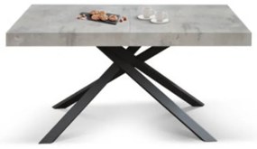 Masă Tifany extensibilă BLAT GRI CIMENT - 140 cm / 90 / h 77 - NEGRU