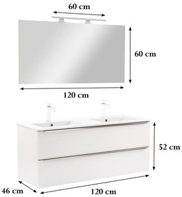 Mobilier complet de baie Vario Trim 120 alb-alb