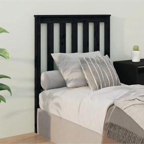 vidaXL Tăblie de pat, negru, 81x6x101 cm, lemn masiv de