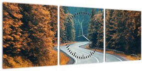 Tablou - Drumul cu serpentine (cu ceas) (90x30 cm)