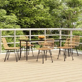 vidaXL Set mobilier de grădină, 7 piese, poliratan