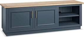 Comodă TV lemn masiv natur Richmond Albastru/, 150 × 40 × 51 cm