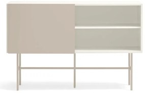 Comodă joasă cu ușă glisantă bej-crem 140x91 cm Nube – Teulat