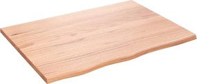 vidaXL Blat de baie, maro deschis, 80x60x2 cm, lemn masiv tratat