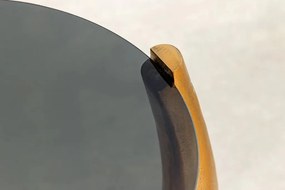 Masuta Laterala, Aluminiu, Auriu, Sticla, Negru, LEVELS 50cm