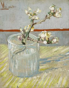 Reproducere Sprig of flowering almond in a glass (1888), Vincent van Gogh