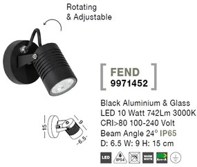 Aplica de perete LED moderna pentru iluminat exterior IP65 FEND II