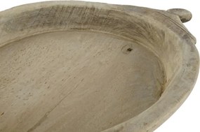 Centru de masă decorativ tip piesă unică, stil natural rustic, culoare natur, din lemn de tec, „Teak”