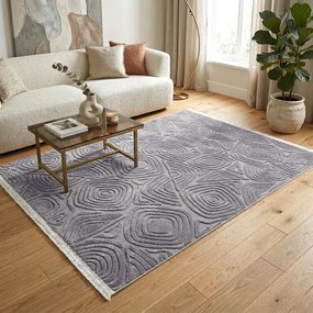 Covor camera antiderapant, Welsoft, triunghi gri, 120x180 cm