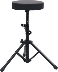 vidaXL Taburet reglabil pentru tobe, negru, rotund