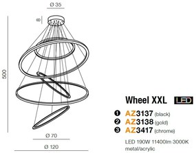 Lustra LED XXL dimabila design modern casa scarii Wheel crom ZZ AZ3417