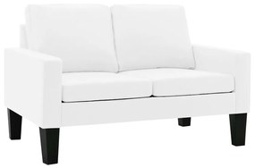 3056660 vidaXL Set canapea, 2 piese, alb, piele ecologică