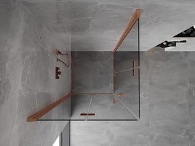 Mexen Mist-F Duo cabină de duș pliabilă 80 x 80 cm, transparent, cupru periat - 8A6-080L-080P-65-00