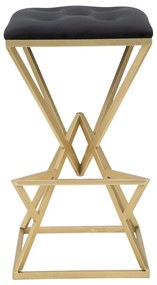 Scaun de bar negru/auriu tapițat (înălțime șezut 75 cm) Piramid – Mauro Ferretti