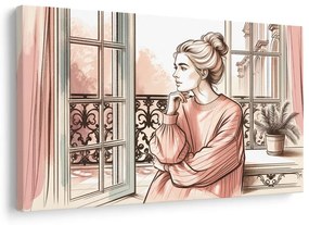 Tablou priveliște romantică de la fereastră